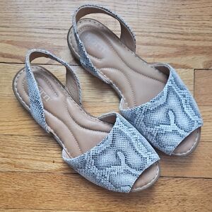 Born Trang Snake Print Slingback Sandals